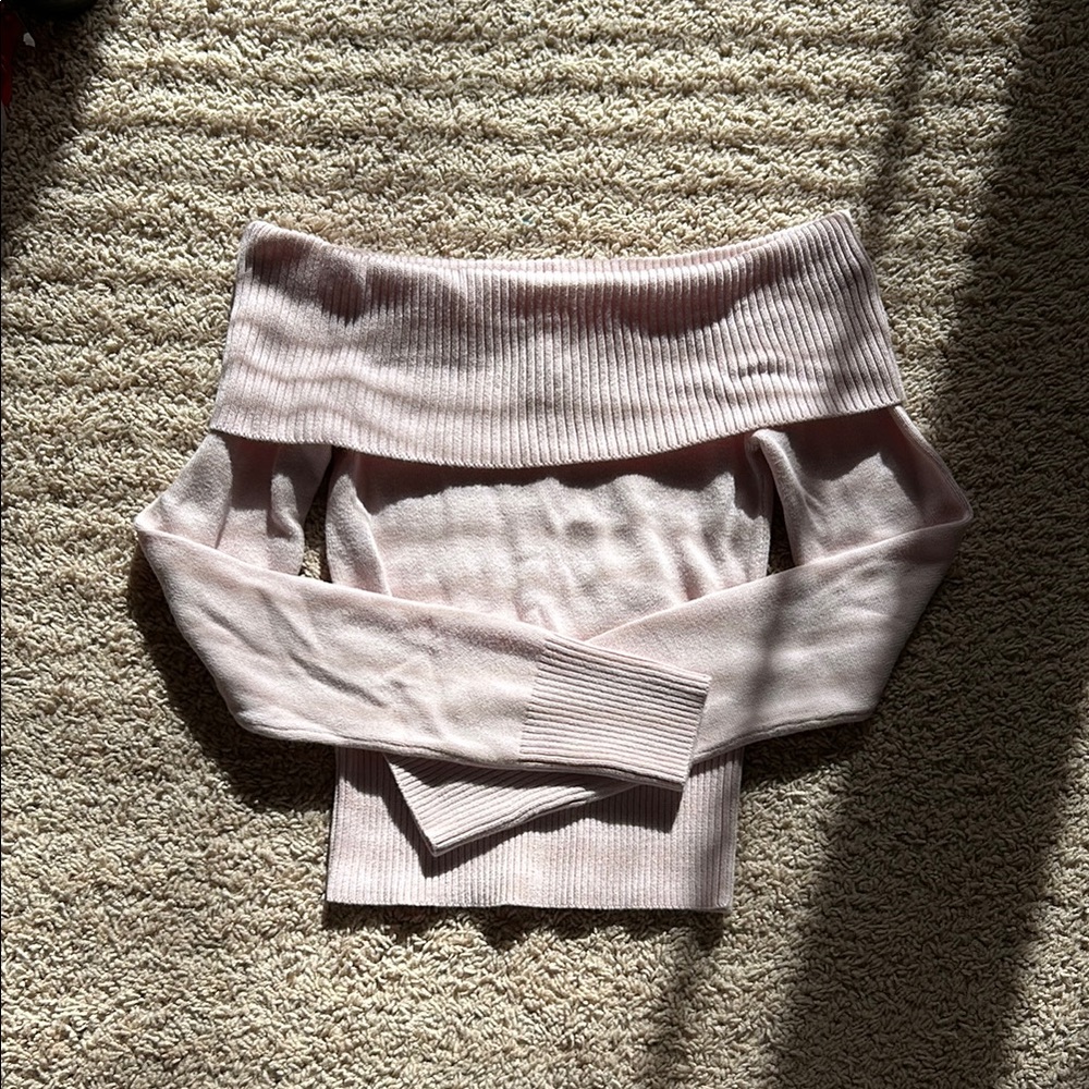 Hollister Women's Off-Shoulder Long Sleeve Top - Light Pink